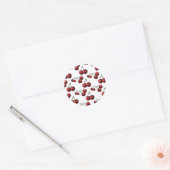 Glossy Red Cherries Retro Glam Runder Aufkleber (Umschlag)