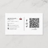 Glossy Red Cherries Retro Glam Visitenkarte (Rückseite)