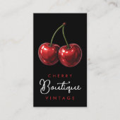 Glossy Red Cherries Retro Glam Visitenkarte (Vorderseite)