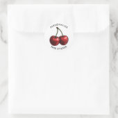 Glossy Red Cherries Runder Aufkleber (Tasche)