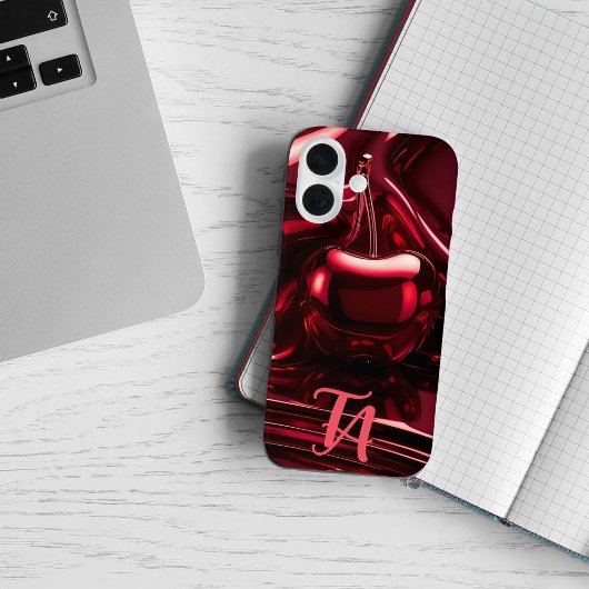Glossy Red Cherry Monogram iPhone / iPad Gehäuse Case-Mate iPhone Hülle