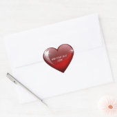 Glossy Red Heart Herz-Aufkleber (Umschlag)