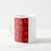 Glossy Red Hearts Kaffeetasse (Vorderseite Links)