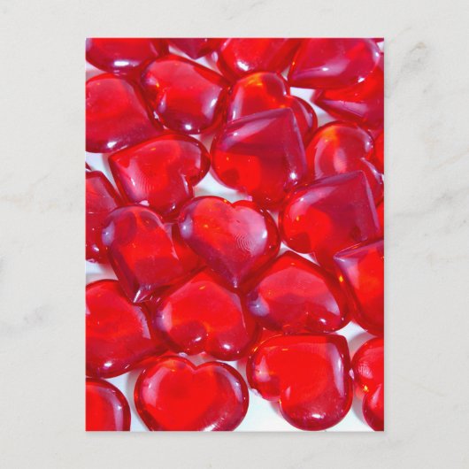 Glossy Red Hearts Postkarte (Vorderseite)