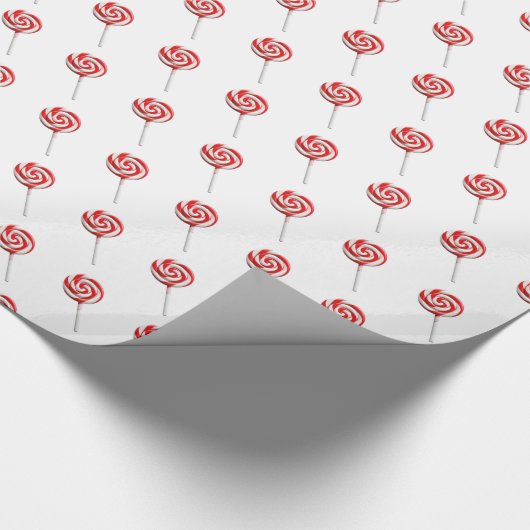 Glossy Red Lollipops Designmuster Geschenkpapier (Ecke)