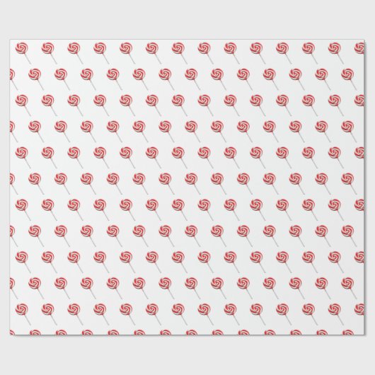 Glossy Red Lollipops Designmuster Geschenkpapier (Flach)