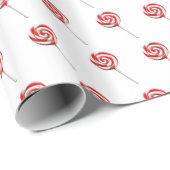 Glossy Red Lollipops Designmuster Geschenkpapier (Rolleneckpunkt)