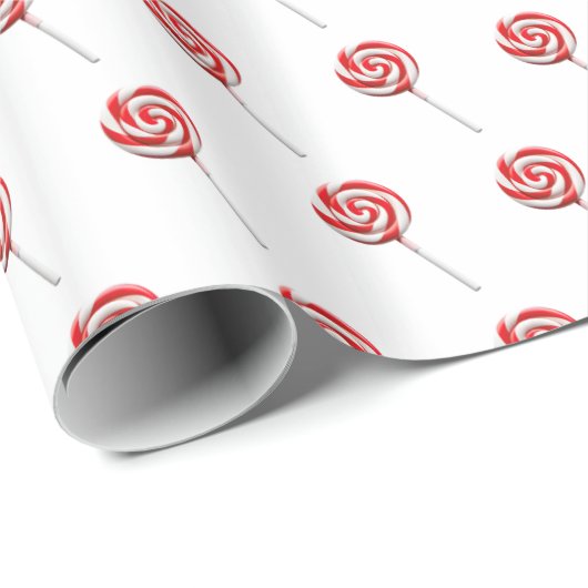 Glossy Red Lollipops Designmuster Geschenkpapier (Rolleneckpunkt)
