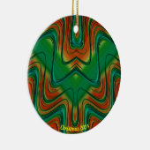 Glossy Red, Yellow und Green Christmas 2024 Keramik Ornament (Rechts)