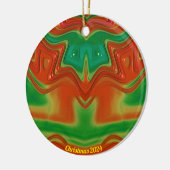 Glossy Red, Yellow und Green Christmas 2024 Keramik Ornament (Links)