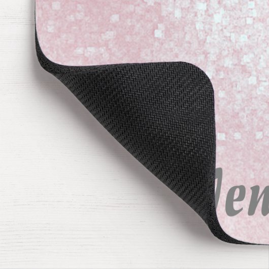 Glossy rosa MÄDCHEN Glitzer PERSONALISIERT IHRER N Mousepad (Ecke)