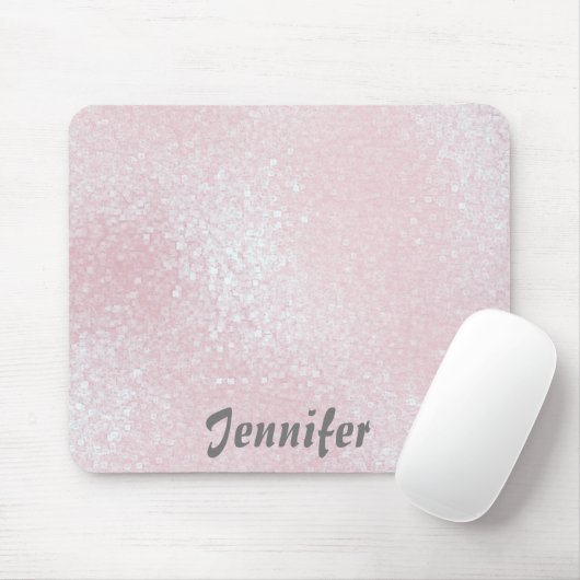 Glossy rosa MÄDCHEN Glitzer PERSONALISIERT IHRER N Mousepad (Mit Mouse)