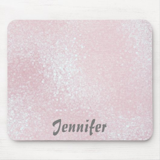 Glossy rosa MÄDCHEN Glitzer PERSONALISIERT IHRER N Mousepad (Vorne)