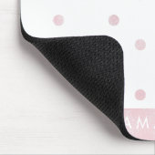 Glossy rosa POLKA DOTS PERSONALISIEREN SIE IHREN N Mousepad (Ecke)