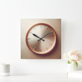 glossy rose gold circle quadratische wanduhr (Zuhause)