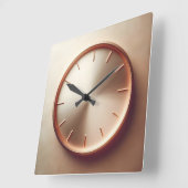 glossy rose gold circle quadratische wanduhr (Winkel)