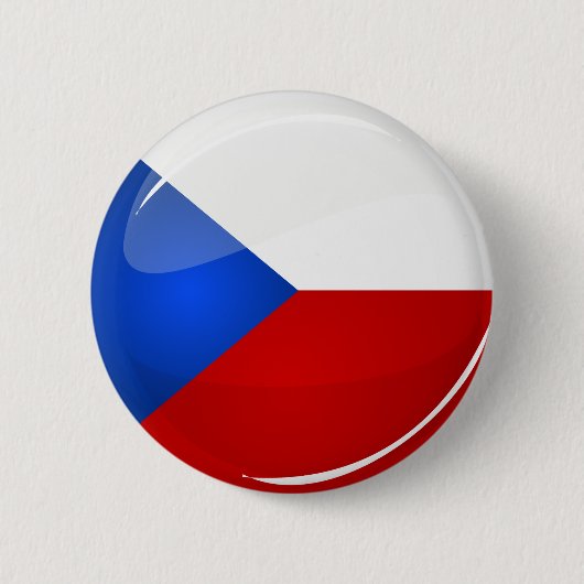 Glossy Round Czech Rep. Button (Vorderseite)