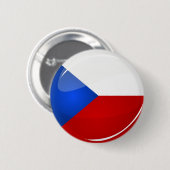 Glossy Round Czech Rep. Button (Vorne & Hinten)