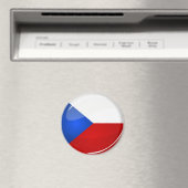 Glossy Round Czech Rep. Magnet (In Situ (Geschirrspüler))