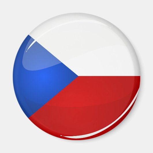 Glossy Round Czech Rep. Magnet (Vorne)