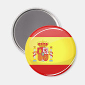 Glossy Round Flag Spanien Magnet (Vorderseite/Rückseite)