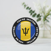 Glossy Round Flag von Barbados Einladung (Stehend Vorderseite)