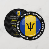 Glossy Round Flag von Barbados Einladung (Vorne/Hinten)