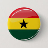 Glossy Round Ghanian Flag Button (Vorderseite)