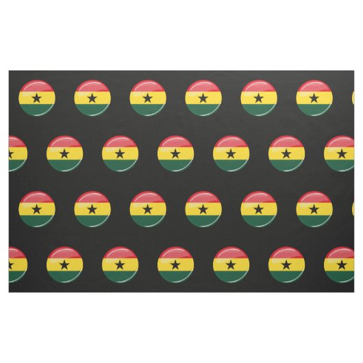 Glossy Round Ghanian Flag Stoff (Fat Quarter (45,7 x 55,9 cm))