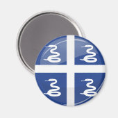Glossy Round Martinique Flag Magnet (Vorderseite/Rückseite)