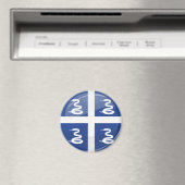 Glossy Round Martinique Flag Magnet (In Situ (Geschirrspüler))