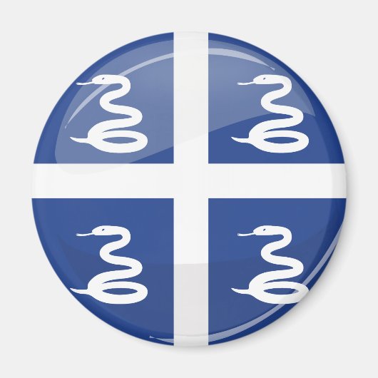 Glossy Round Martinique Flag Magnet (Vorne)