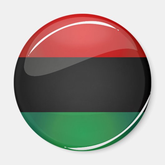 Glossy Round Pan-African Flag Magnet (Vorne)