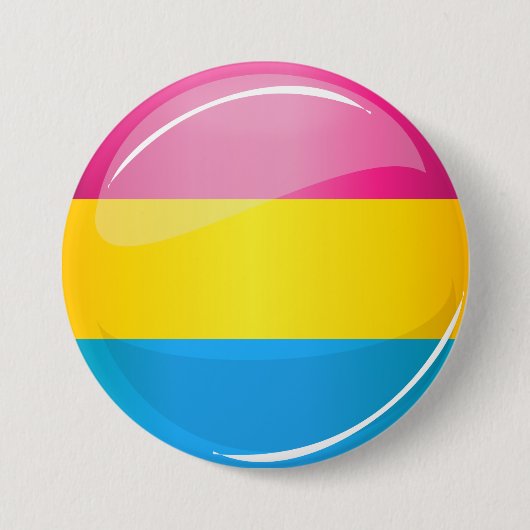 Glossy Round Pansexual Prix Flag Button (Vorderseite)