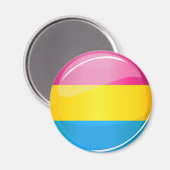 Glossy Round Pansexual Prix Flag Magnet (Vorderseite/Rückseite)