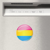 Glossy Round Pansexual Prix Flag Magnet (In Situ (Geschirrspüler))