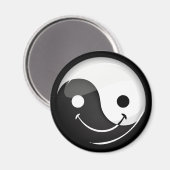Glossy Round Smilly Yin Yang Symbol Magnet (Vorderseite/Rückseite)