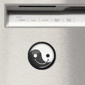 Glossy Round Smilly Yin Yang Symbol Magnet (In Situ (Geschirrspüler))