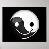 Glossy Round Smilly Yin Yang Symbol Poster (Vorne)