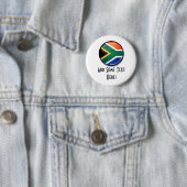 Glossy Round South African Flag Button (Beispiel)