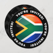 Glossy Round South African Flag Einladung (Vorne/Hinten)