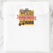 Glossy Round Sticker - Workout-Waffeln (Tasche)