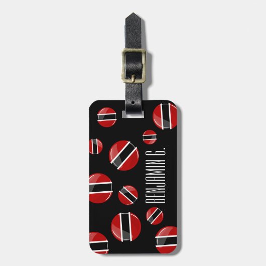 Glossy Round Trinidad und Tobago Flag Gepäckanhänger (Vorderseite vertikal)