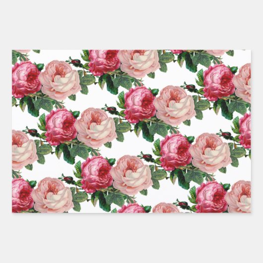 Glossy Shade der rosa Blume Geschenkpapier Set (Vorderseite)