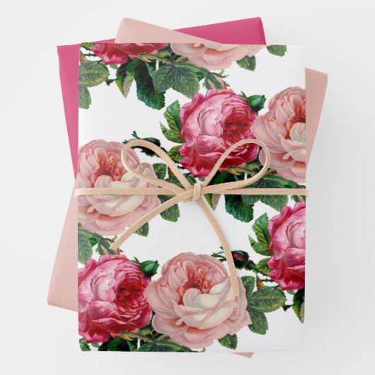 Glossy Shade der rosa Blume Geschenkpapier Set (Beispiel)