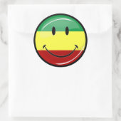 Glossy Smilly Rasta Colors Flag Runder Aufkleber (Tasche)
