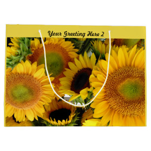 Glossy Sonnenblumengeschenk-Beutel personalisieren Große Geschenktüte