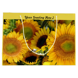 Glossy Sunflower Geschenktasche Persönliche Begrüß Große Geschenktüte