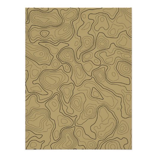 Glossy Topography Map Poster (Vorderseite)