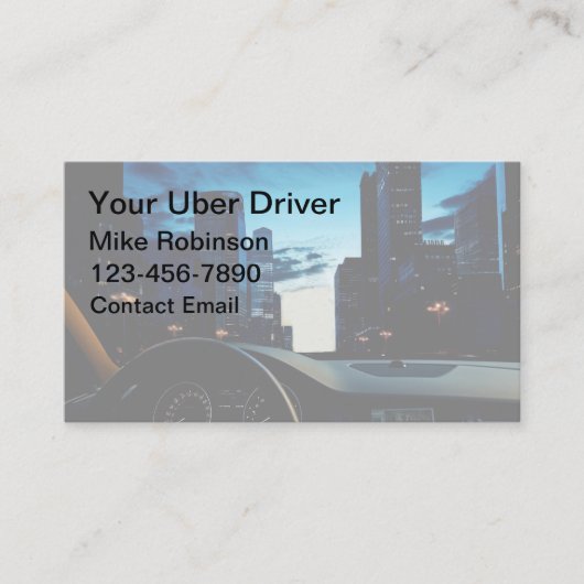 Glossy Uber Car Service Driver Business Cards Visitenkarte (Vorderseite)